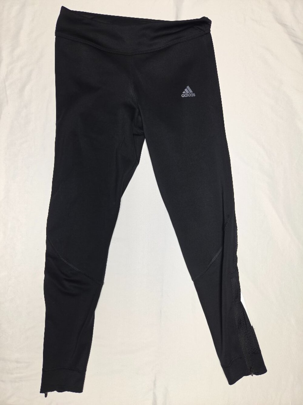 adidas Climacool Running Leggings Mesh Ankle Zip Black Size S